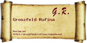 Groszfeld Rufina névjegykártya